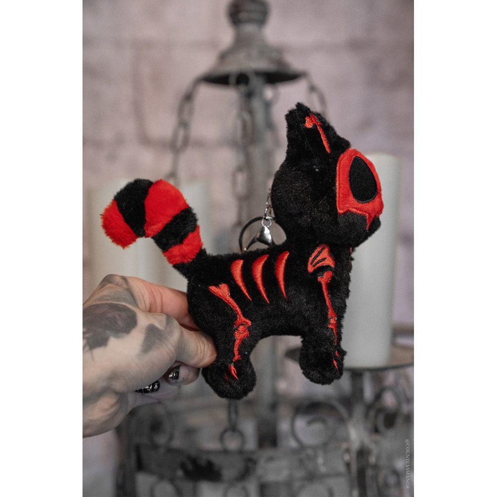 Vampire Freaks - Blood Skelekitty Plush 3DSchlÃ¼sselbund - Schwarz/Rot